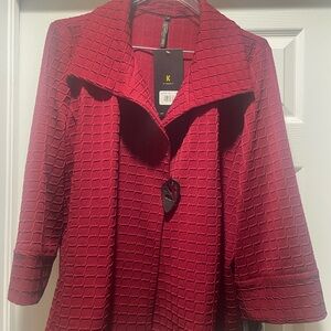 IC by Connie K Elegant Red Textured Blazer Size 2X